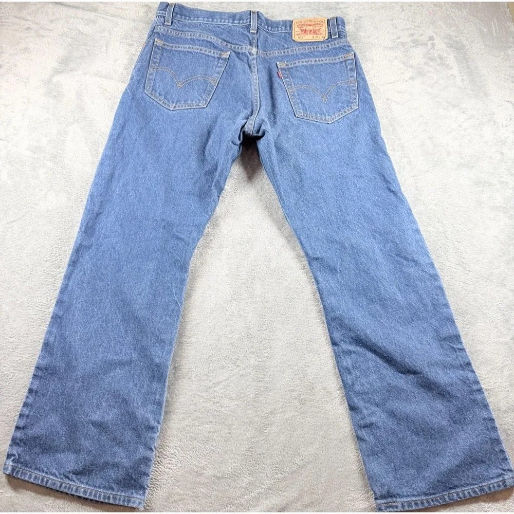 Vtg Levis 517 Boot Cut Jeans Mens 36x30 Blue Denim Red Tab Mexico